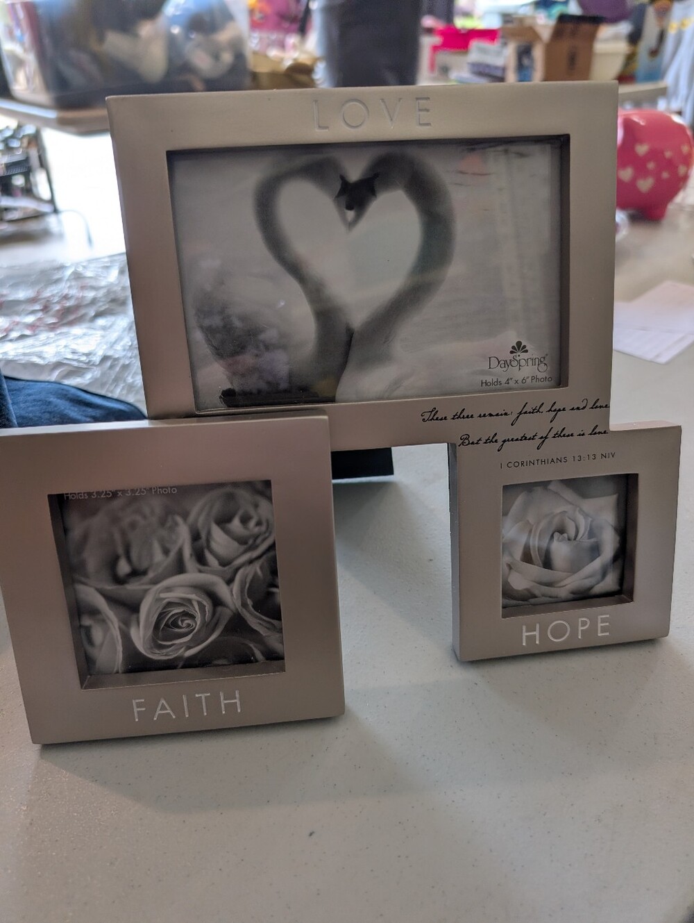 DaySpring Silver 'Love Faith Hope' Multi-Frame Set